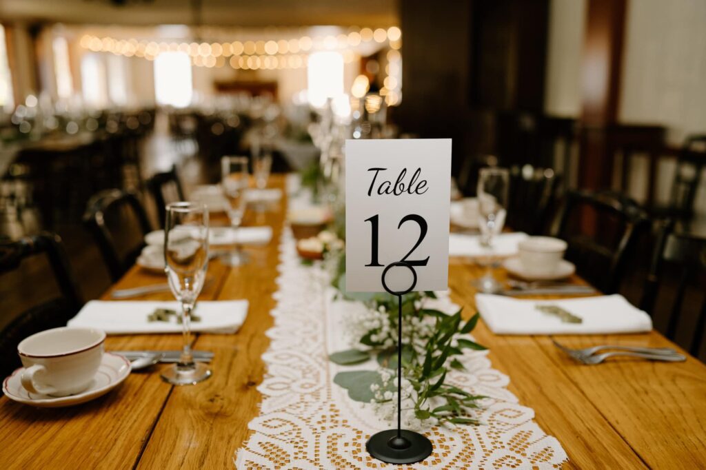 Reception setup at Eagle Tavern for Greenfield Village Wedding