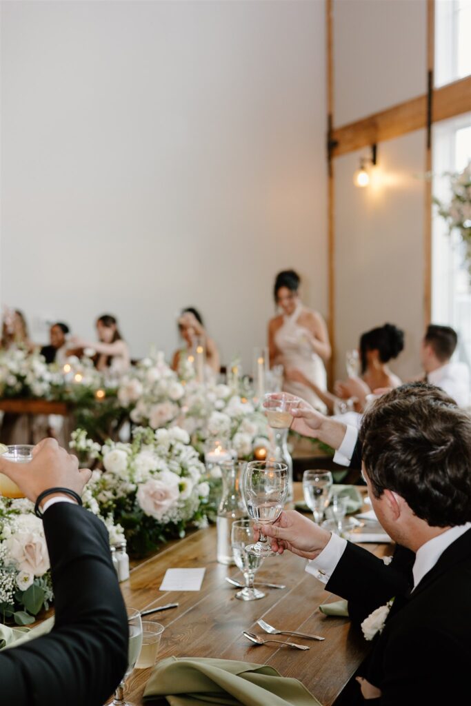 Birchwood Meadow wedding reception toast